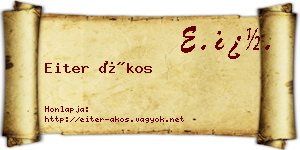 Eiter Ákos névjegykártya